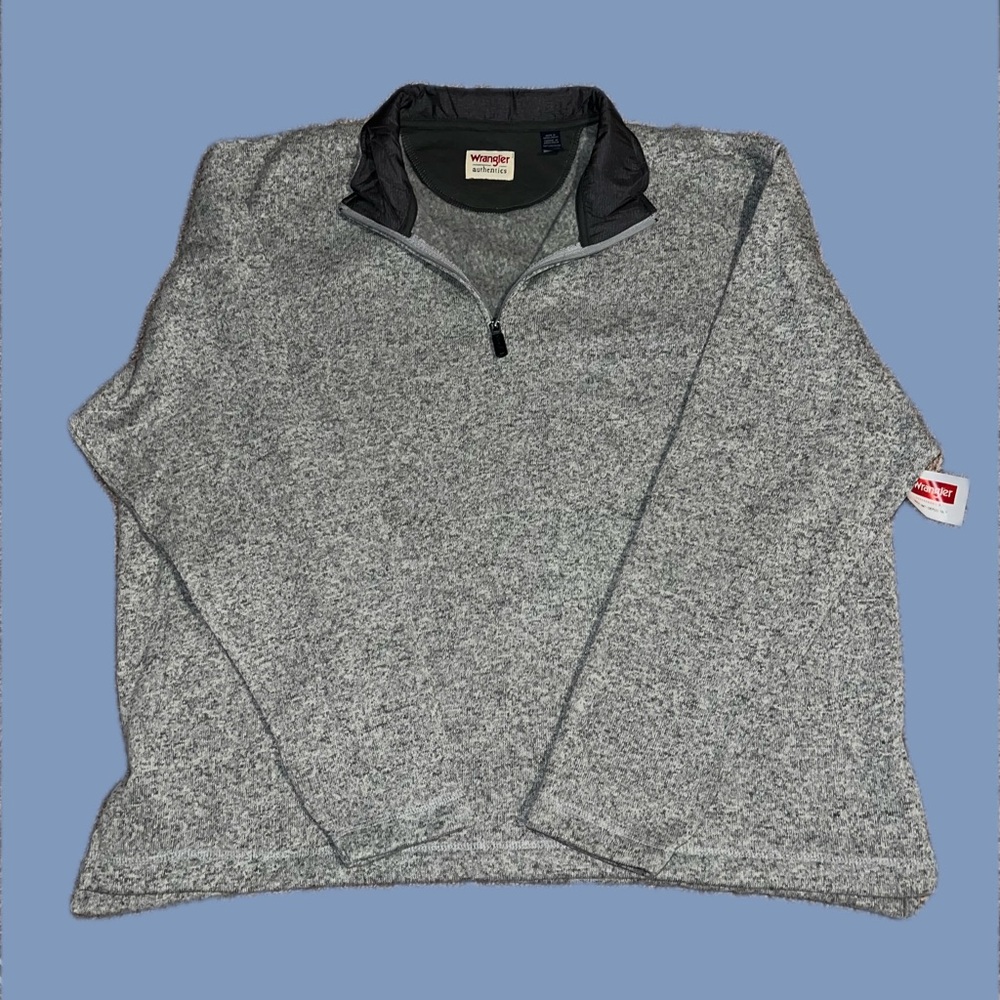Wrangler Men's Zip-Up Sweater in Light Gray